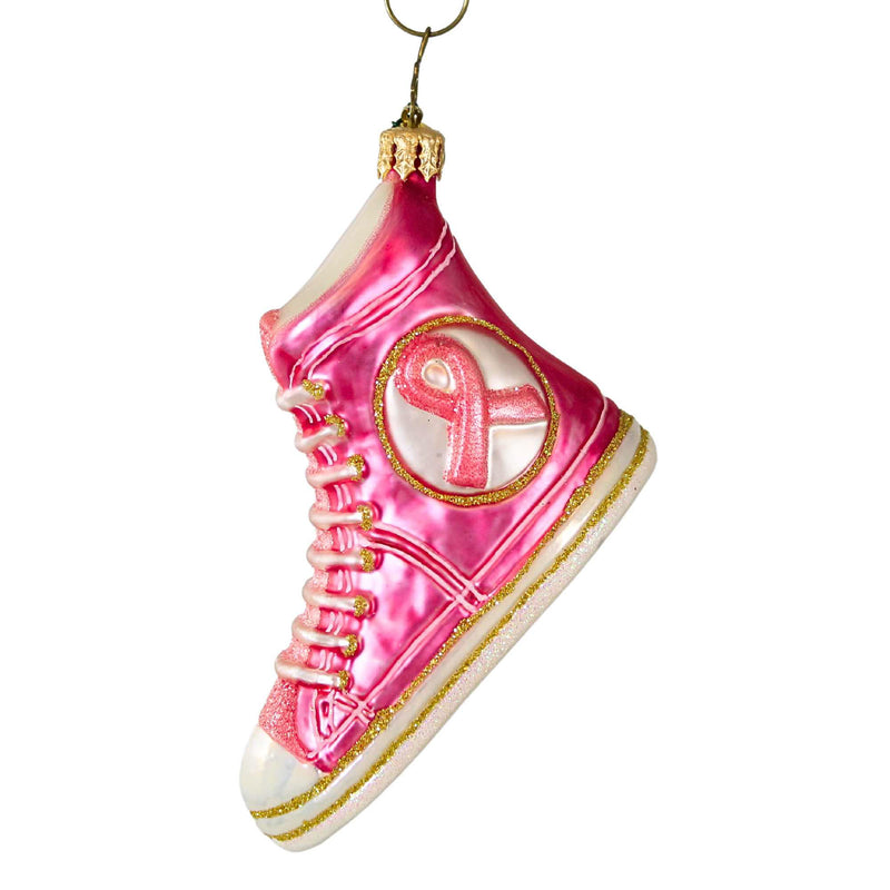 Christopher Radko Company Fit For Walkin' - 2.75 Inch, Glass - Ornament Breast Cancer Pink 1015715 (14820)