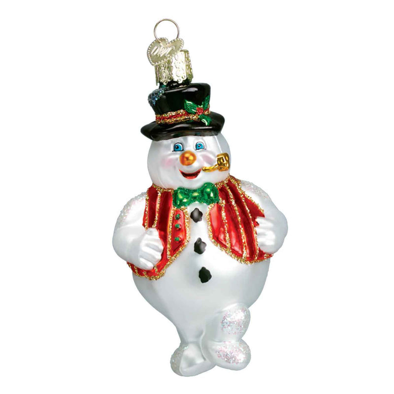 Old World Christmas Mr Frosty - One Ornament 4.0 Inch, Glass - Ornament Snowman Pipe 24044 (15722)