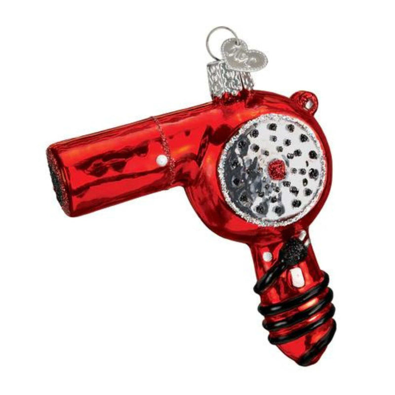 Old World Christmas Blow Dryer - One Ornament 3.75 Inch, Glass - Hair Stylist Ornament 32179 (16222)