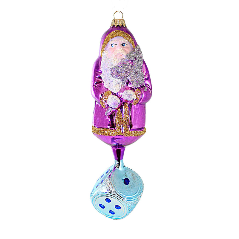 Larry Fraga Designs Gambler's Luck - 1 Ornament 7 Inch, Glass - Ornament Christmas Santa 5041 (16527)