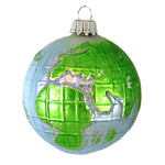 Larry Fraga Designs Small World - 1 Ornament 2.5 Inch, Glass - Christmas Ornament Map 5074 (16613)
