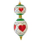 Larry Fraga Designs Heartfelt - 1 Ornament 9 Inch, Glass - Ornament Valentines Heart Drop 5236 (18588)