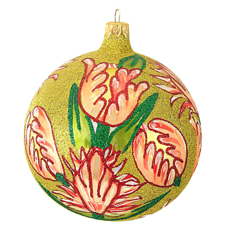 Larry Fraga Designs Spring Pop Up - 1 Ornament 5.5 Inch, Glass - Ornament Ball Flower Floral 5849 (18596)