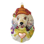 Larry Fraga Designs Sundays Best - 1 Ornament 6.25 Inch, Glass - Ornament Dog Pet Puppy Floral 5926B (18747)