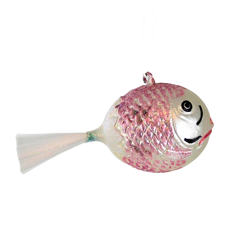 Larry Fraga Designs Puffy Fish - 1 Ornament 2.75 Inch, Glass - Ornament Christmas Ocean 80111 (18859)