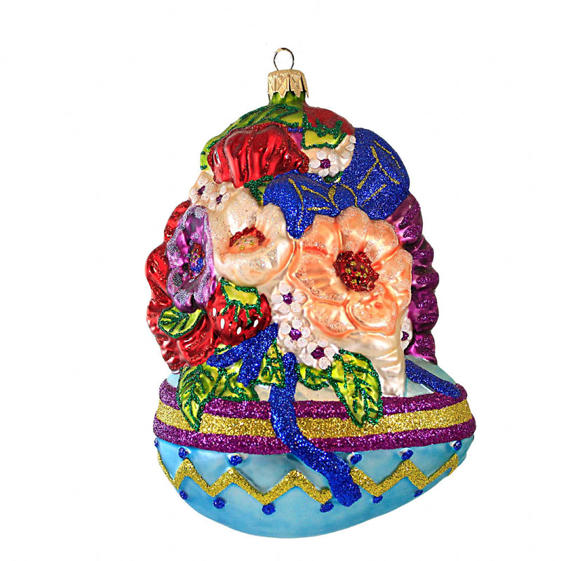 Larry Fraga Designs Easter Bouquet - 1 Ornament 6.25 Inch, Glass - Ornament Egg Flower Spring 2164 (18889)