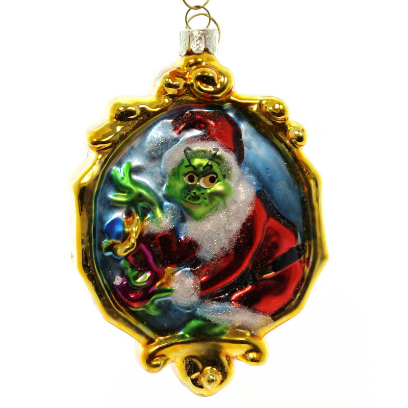 Holiday Ornament Grinch Stole Chistmas Glass Dr Seuss Santa Grh4801 (23861)