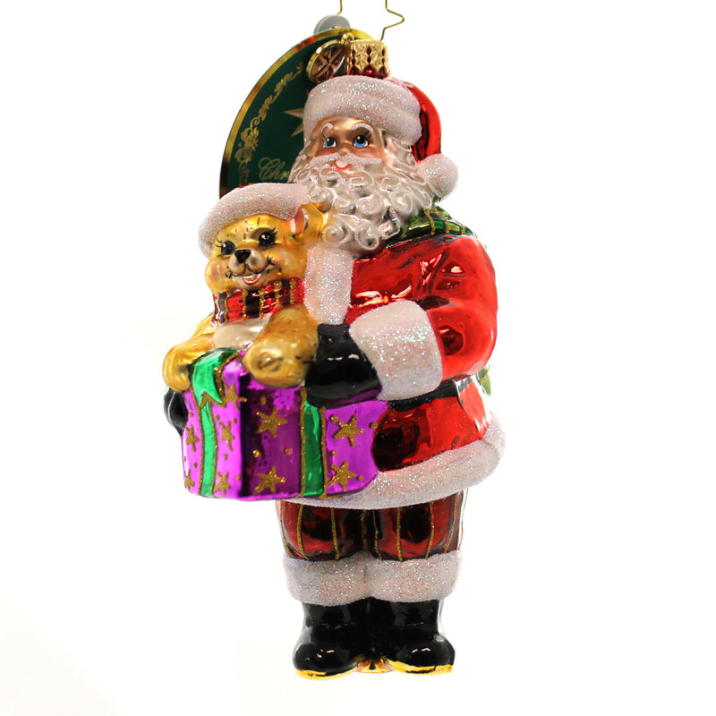 Precious Teddy - 6 Inch, Glass - Santa Ornament Bear Christmas 1017987 (24388)