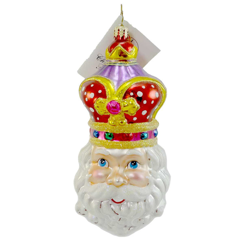 Christopher Radko Company Regal St Nick - 1 Glass Ornament 5.50 Inch, Glass - Ornament Santa Christmas Crown 1010997 (2579)