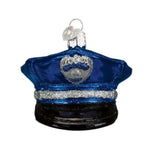 Old World Christmas Police Officers Cap - One Ornament 2.5 Inch, Glass - Security Safety 32138 (27115)