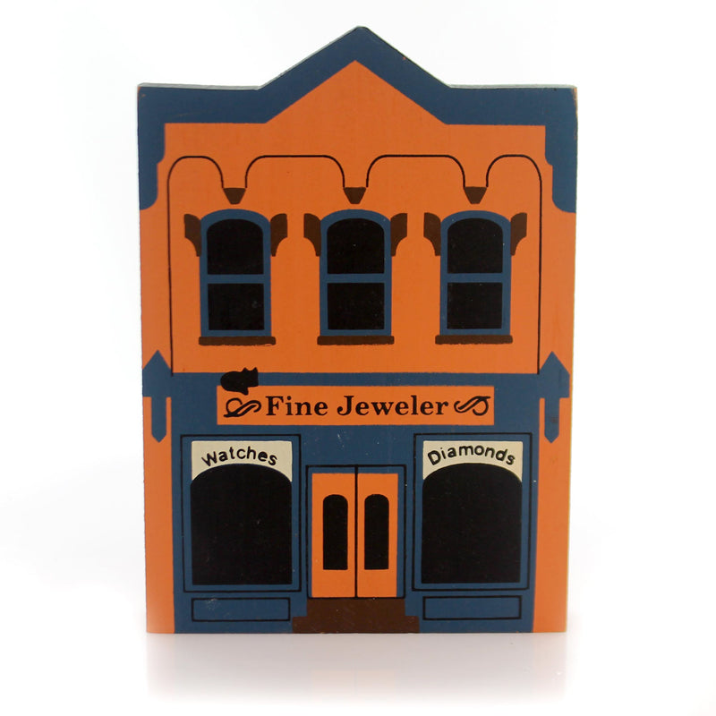 Cat's Meow Village Fine Jeweler Shop - 1 Wood Building 5 Inch, Wood - Building Retired New Old Stock Nos Pine 0306-02 (28805)
