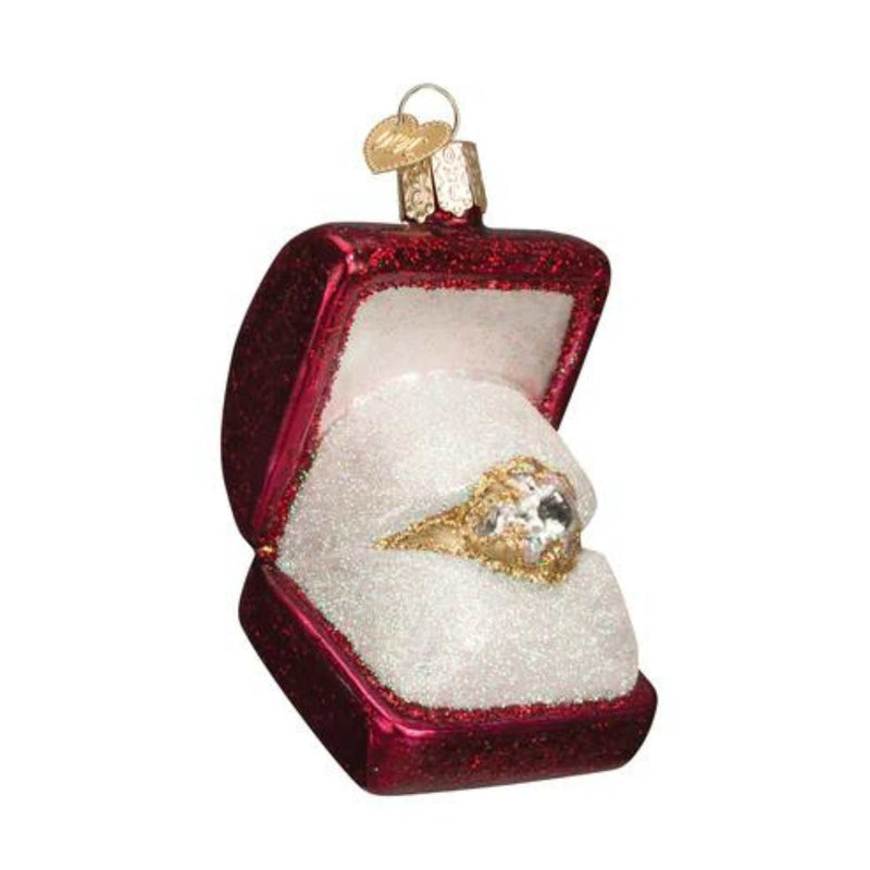 Old World Christmas Ring In Box - One Ornament 3 Inch, Glass - Love Romance Romantic 32176 (29818)