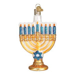 Old World Christmas Menorah - One Ornament 4.5 Inch, Glass - Hanukkah Holiday 36177 (30031)