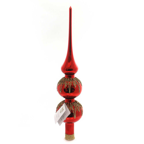 Golden Bell Collection Red Finial W/ Gold Icicles - - SBKGifts.com