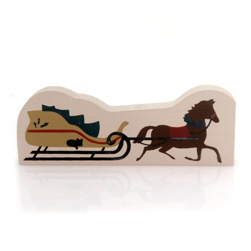 Cats Meow Village Horse & Sleigh Wood Accessory Retired Christmas 117 (31654)