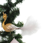 Golden Bell Collection Golden Swan Clip On Glass Ornament Czech Feather Br456 (34433)