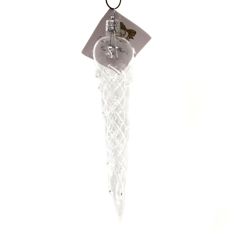 Golden Bell Collection Icicle W/ Ice Drops Glass Ornament See Thru Frozen Ic223 (34439)