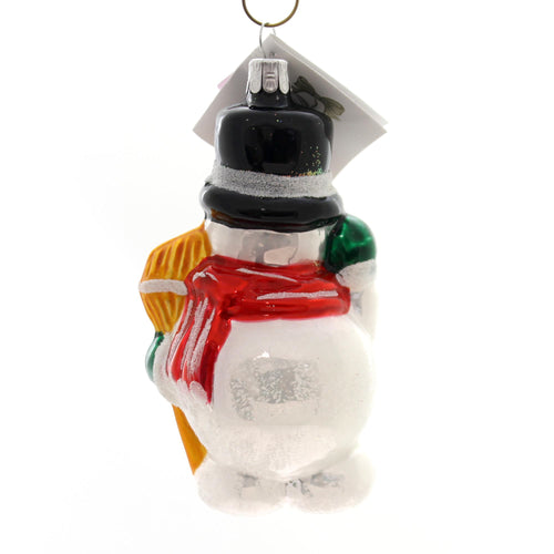 Golden Bell Collection Snowman With Broom - - SBKGifts.com