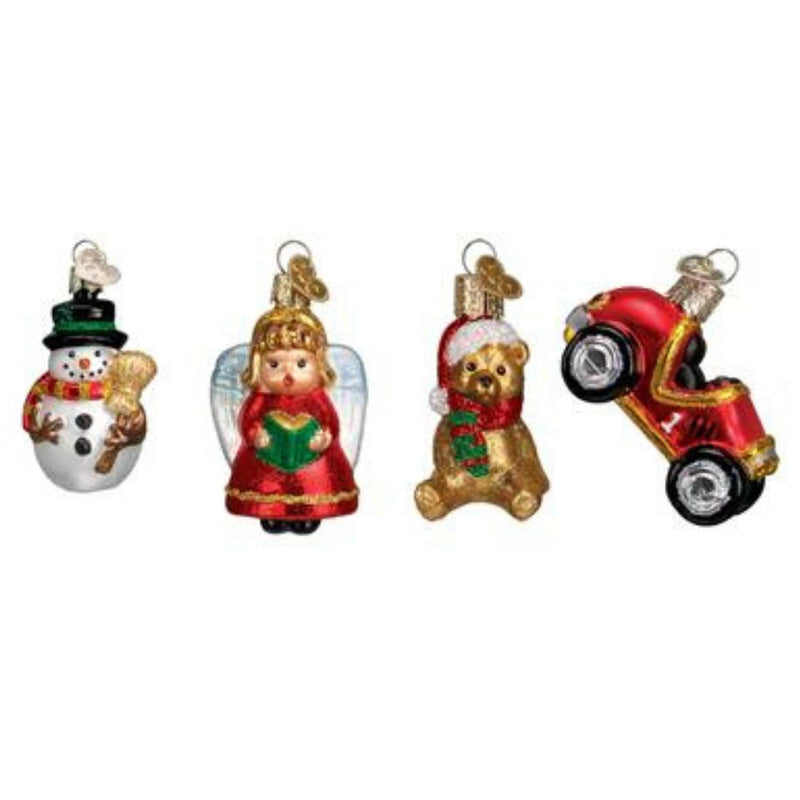 Old World Christmas Mini Christmas Set - Set Of 12 Mini Ornaments 2.75 Inch, Glass - Ornament St/12 Santa Star 14018 (36807)