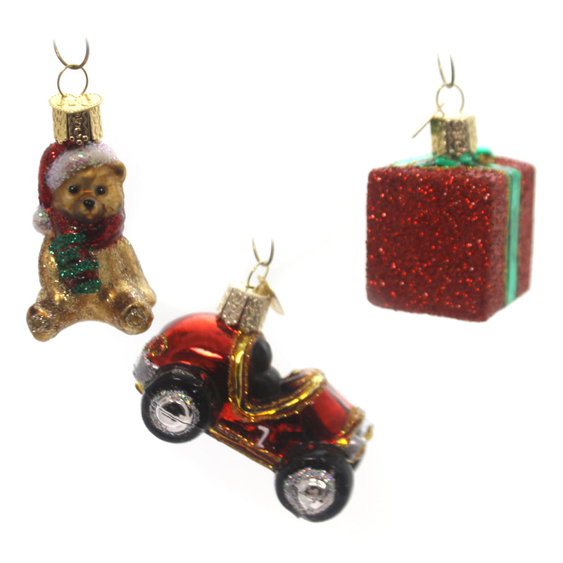 Old World Christmas Mini Christmas Set - Set Of 12 Mini Ornaments 2.75 Inch, Glass - Ornament St/12 Santa Star 14018 (36807)