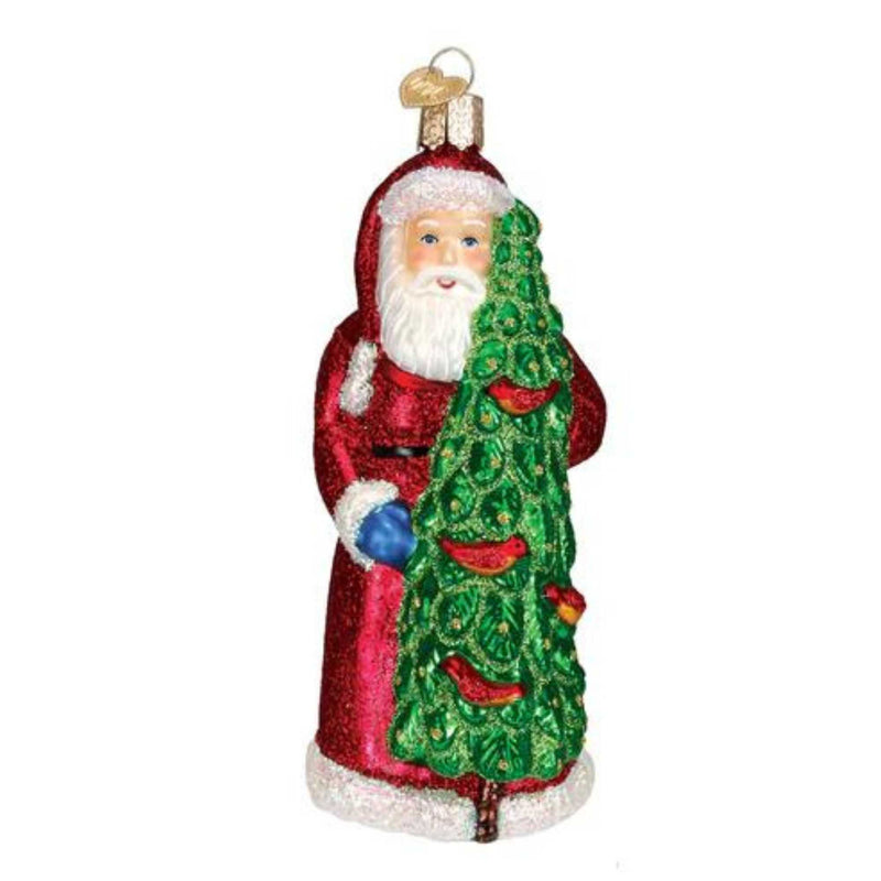 Old World Christmas Santa With Calling Birds - One Ornament 5.25 Inch, Glass - Ornament St Nichols 40196 (36823)