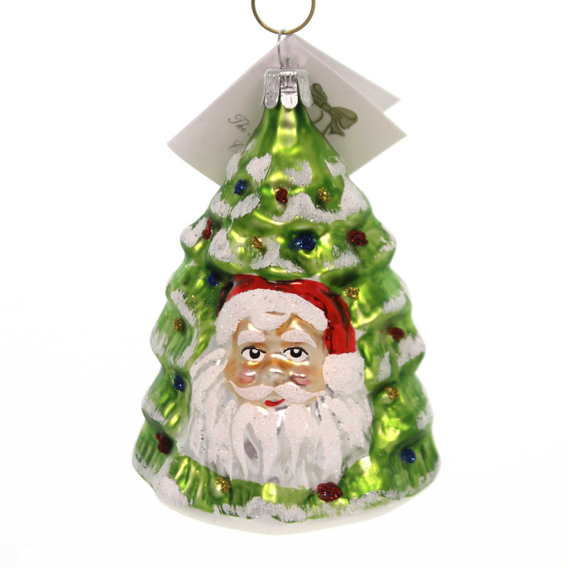 Santa Face Tree - 4 Inch, Glass - Ornament Czech Christmas Nv835 (38513)