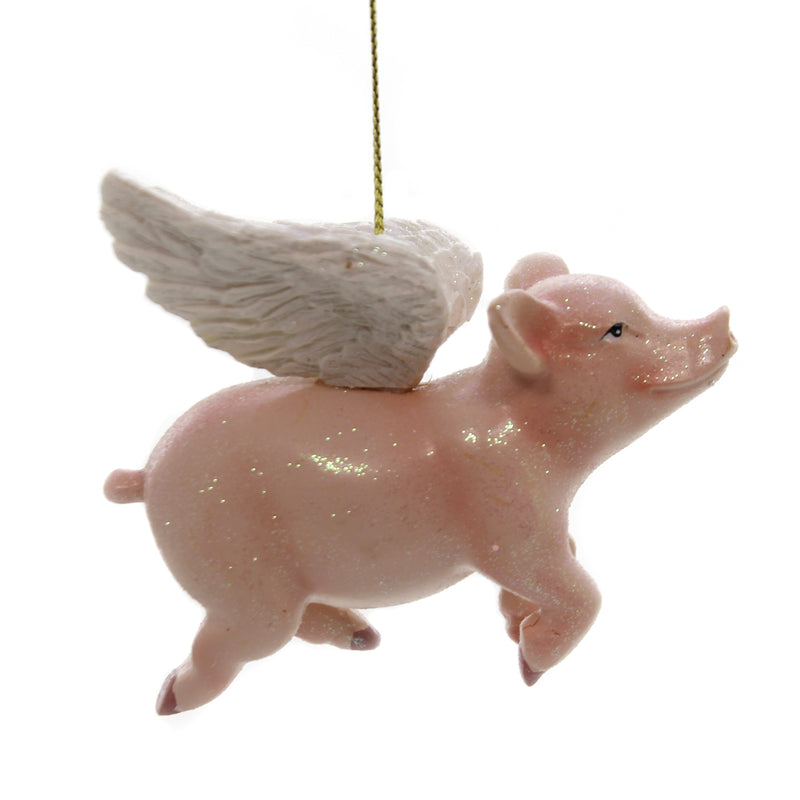Kurt S. Adler Flying Pig Ornament - One Ornament 3.0 Inch, Polyresin - Wings Cincinnati C8524 (39601)