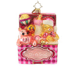 Christopher Radko Company Trunk Of Toys Baby Girl ! - 1 Glass Ornament 4.75 Inch, Glass - Hope Chest Teddy Bear Ornament 1019882 (40496)