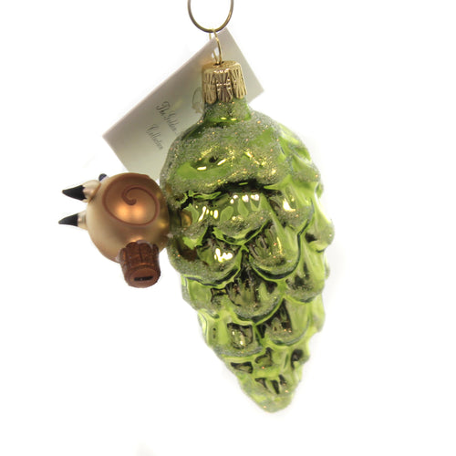 Golden Bell Collection Snail On Green Pinecone - - SBKGifts.com