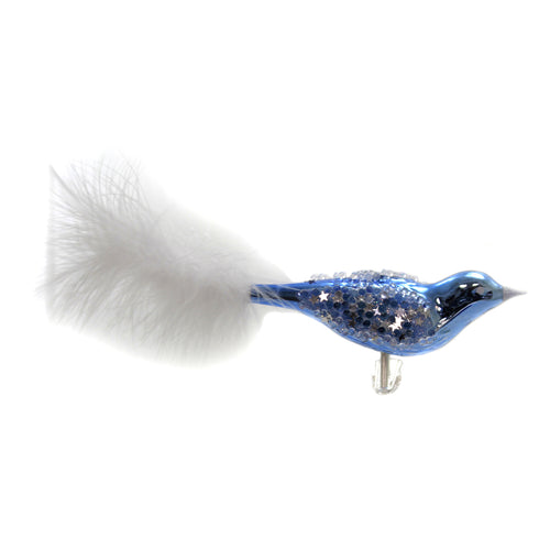 Golden Bell Collection Blue Bird W/White Feather Tail - - SBKGifts.com