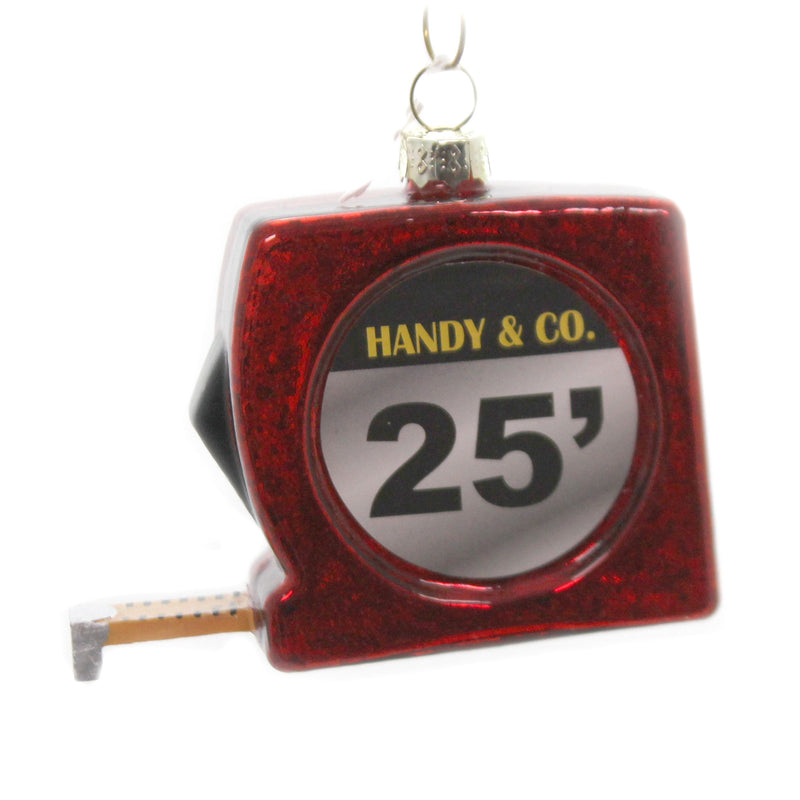 Tape Measure - 1 Ornament 2.75 Inch, Glass - Inches Feet Length Builder Go4557 (43584)