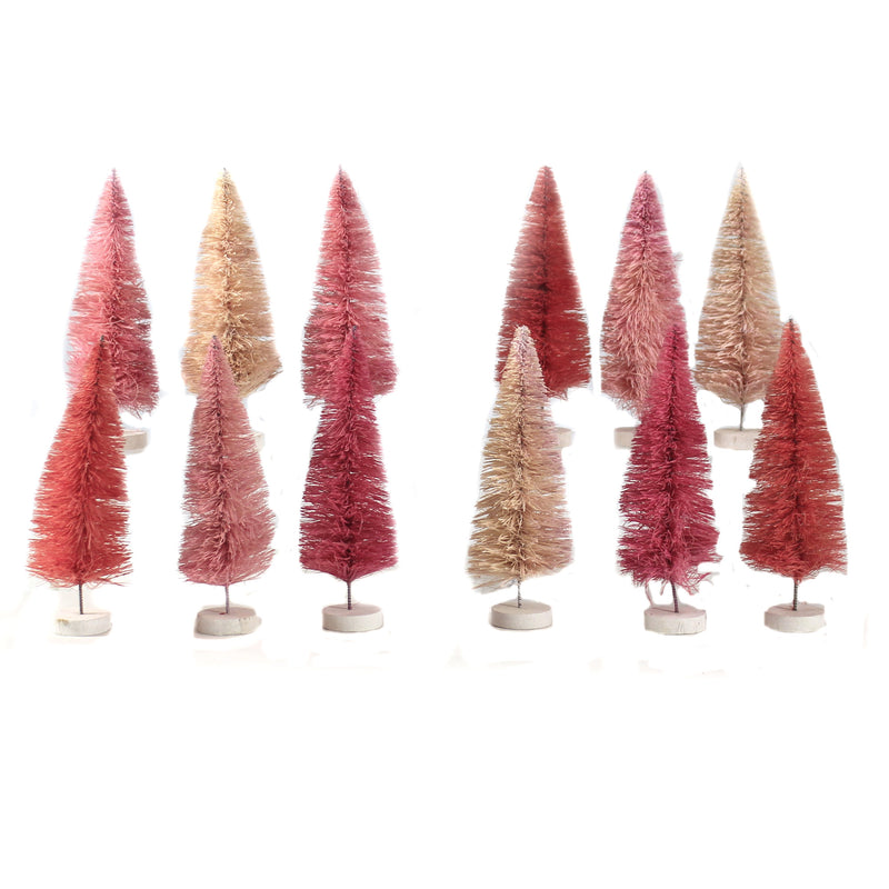 Christmas Pink Hue Trees Plastic Bottle Brush Bb98p (43816)