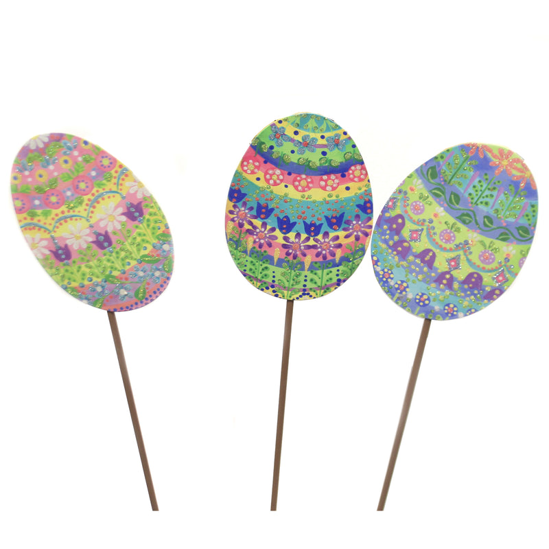 Easter Folk Art Eggs Metal Glitter Decorated E20068 (44147)