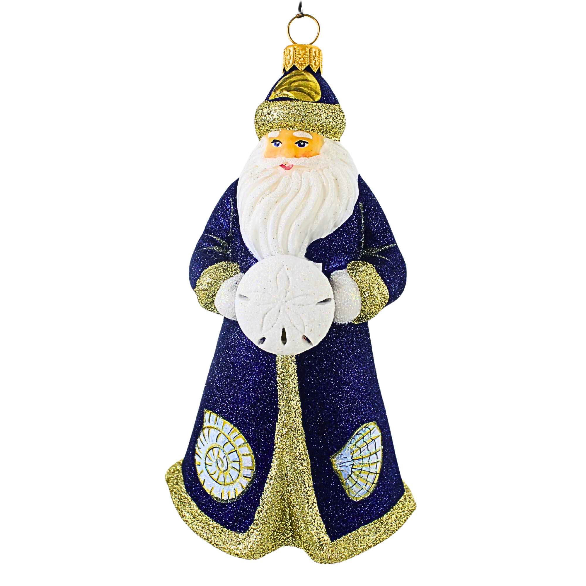 Beachy Santa - 1 Ornament 6.5 Inch, Glass - Ornament Glitterazzi