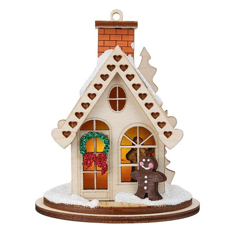Ginger Cottages Gingerbread Cottage Wood Ornament Wreath House 80001 (45790)