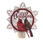 Christmas Cardinal Night Light Wood Snowflake Red Bird 133625 (45844)