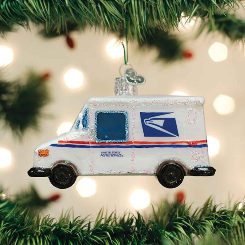 Old World Christmas Usps Mail Truck - - SBKGifts.com