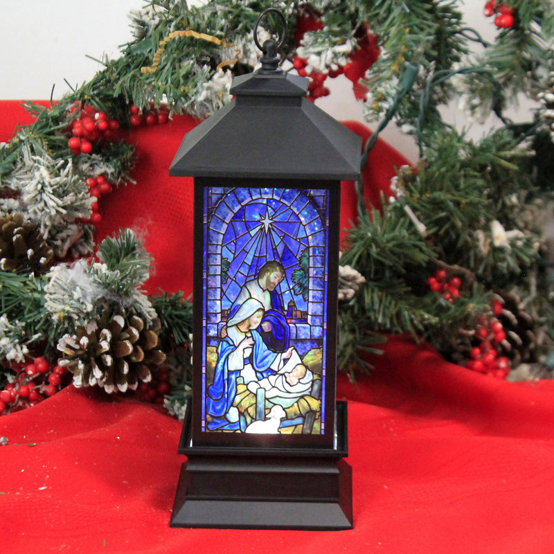 Christmas Holy Family Led Switl Lantern - - SBKGifts.com