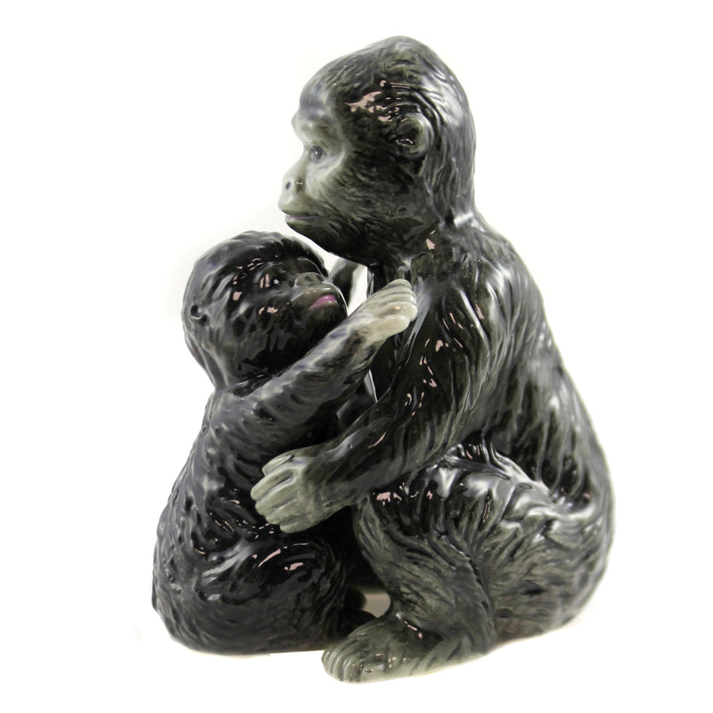 Gorilla & Baby Salt Pepper S/2 - 1 Set Of S/P Shakers 4 Inch, Ceramic - Magnetic Safari Zoo Menagerie 11304 (46404)