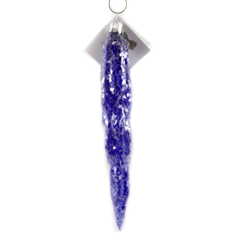 Translucent Blue Icicle - 1 Ornament 6.25 Inch, Glass - Czech Republic Frozen Glittered Ic233 (46488)