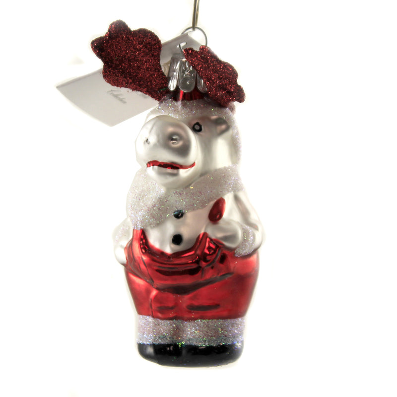 Reindeer In Red Trousers - 1 Ornaments 3.75 Inch, Glass - Ornament Czech Antlers Santa An531 (46504)