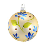 Champange Ball With Flowers - One Ornament 3.5 Inch, Glass - Ornament Flower Spring Bm2087 (46550)