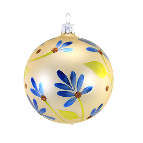 Golden Bell Collection Champange Ball With Flowers - - SBKGifts.com