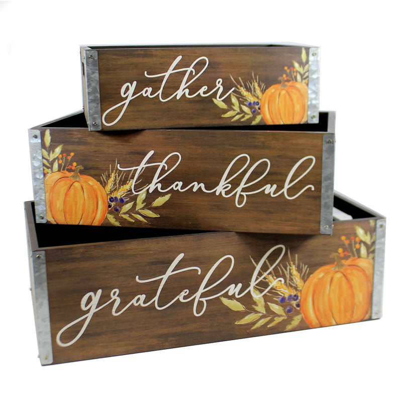 Thanksgiving Nested Crates With Pumpkins Wood Thankful Grateful Gather 9739818 (46822)