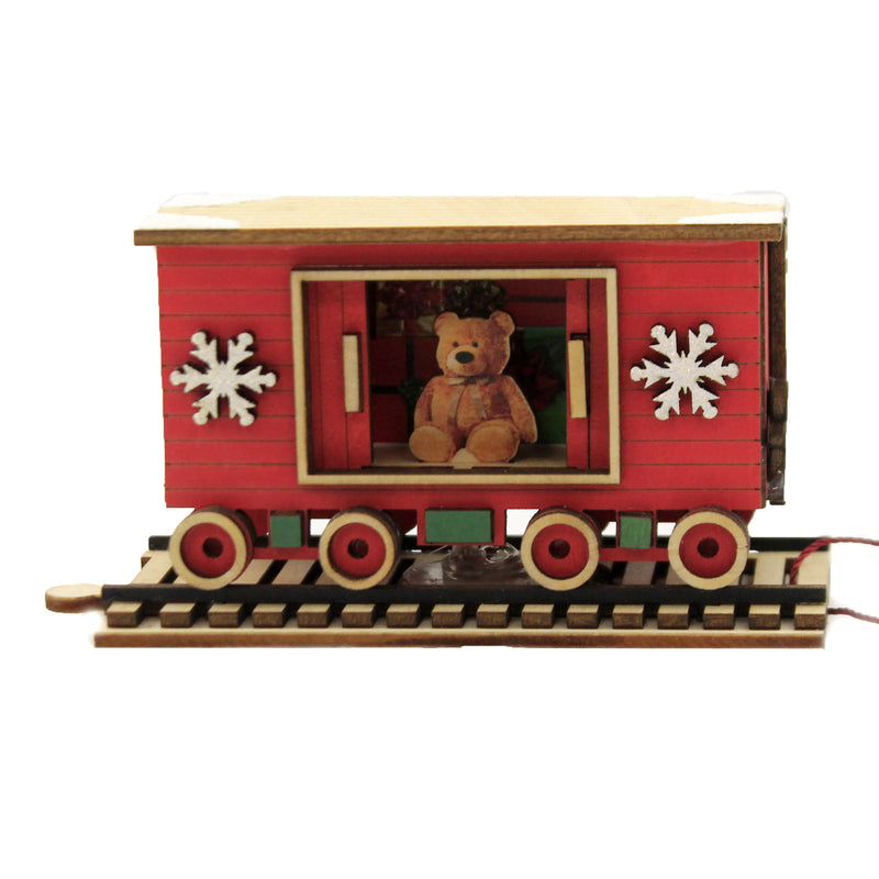 Ginger Cottages Santa's Np Express Box Car Wood North Pole Train 80036 (47146)