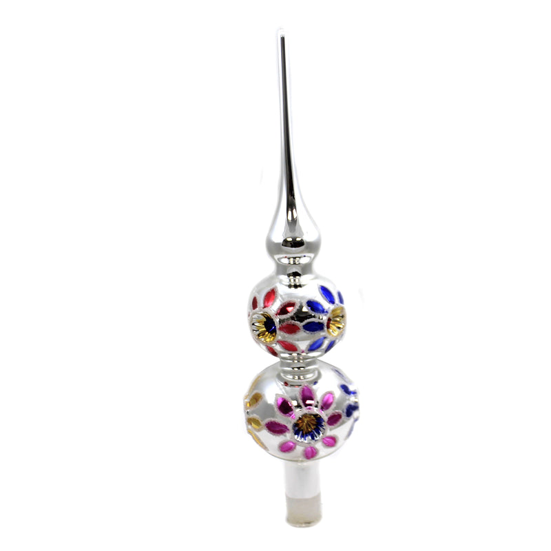 Christina's World Colored Flowers & Reflectors Tree Topper Finial Silver Fin994 (47194)