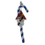 Snowman Candy Cane - 1 Ornament 7 Inch, Glass - Ornament Christmas Stripe Sweet 14473 (47480)