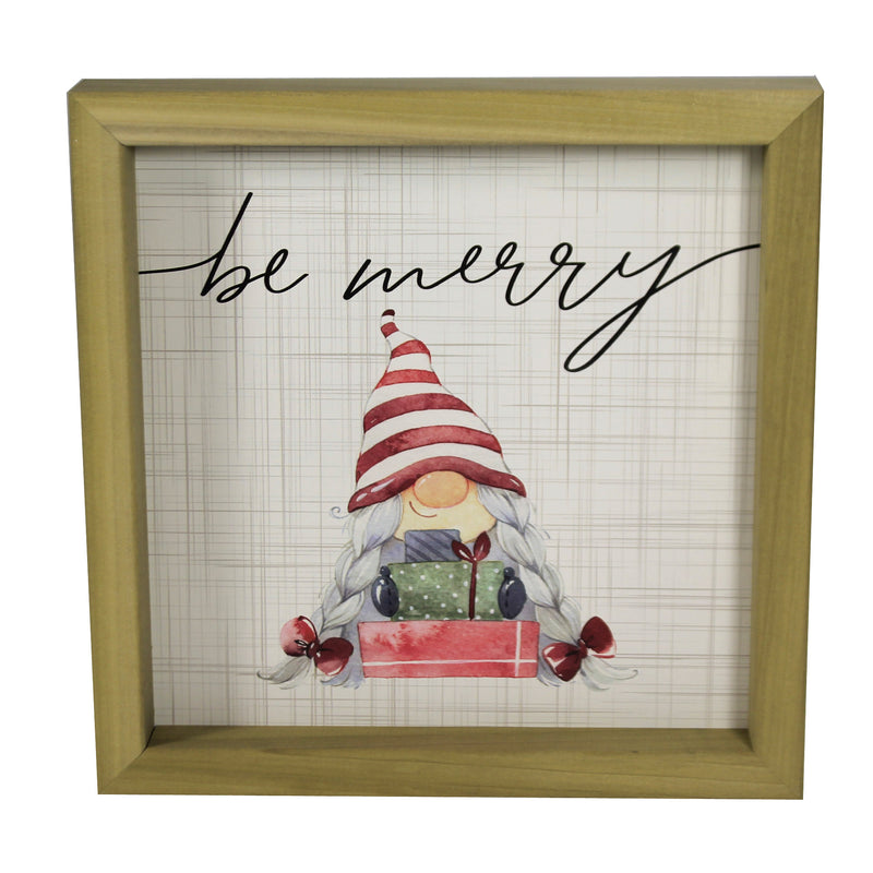 Be Merry Plaque - One Plaque 10 Inch, Wood - Free Standing Gnome Rf1221 (47598)