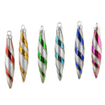 Cody Foster Spectrum Spindle Drops Set / 6 Glittered Striped Retro Vintage Go1528 (48074)