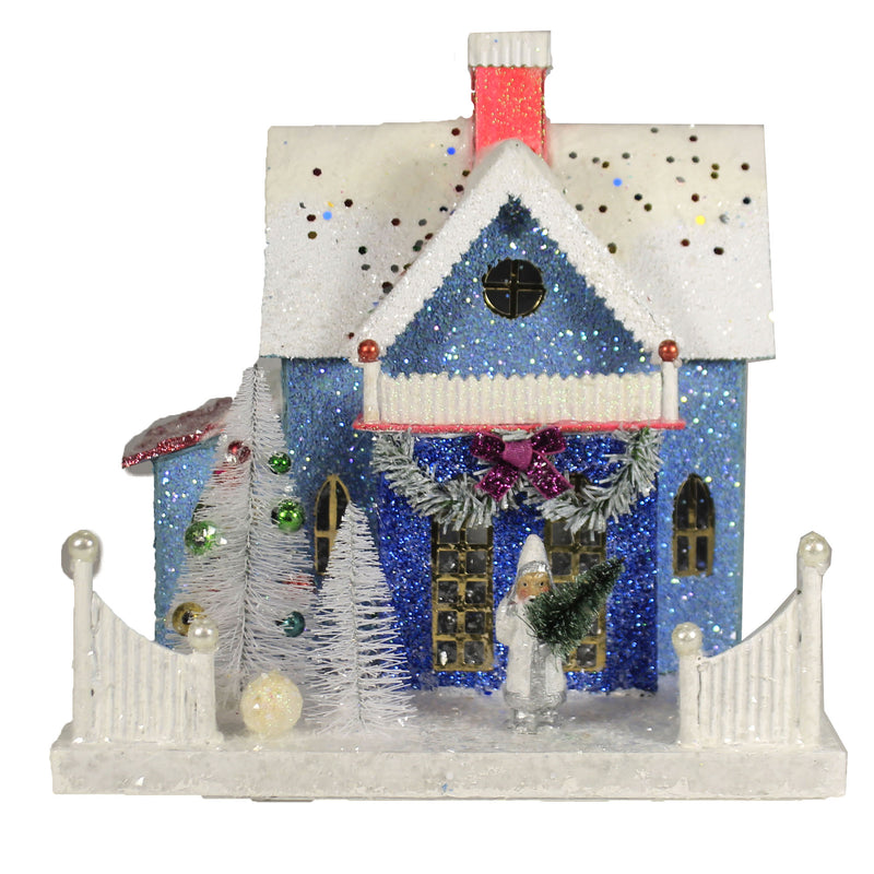 Confetti Cottage - 1 House 9.75 Inch, Paperboard - Hillage House Putz Light Up Hou300 (48125)